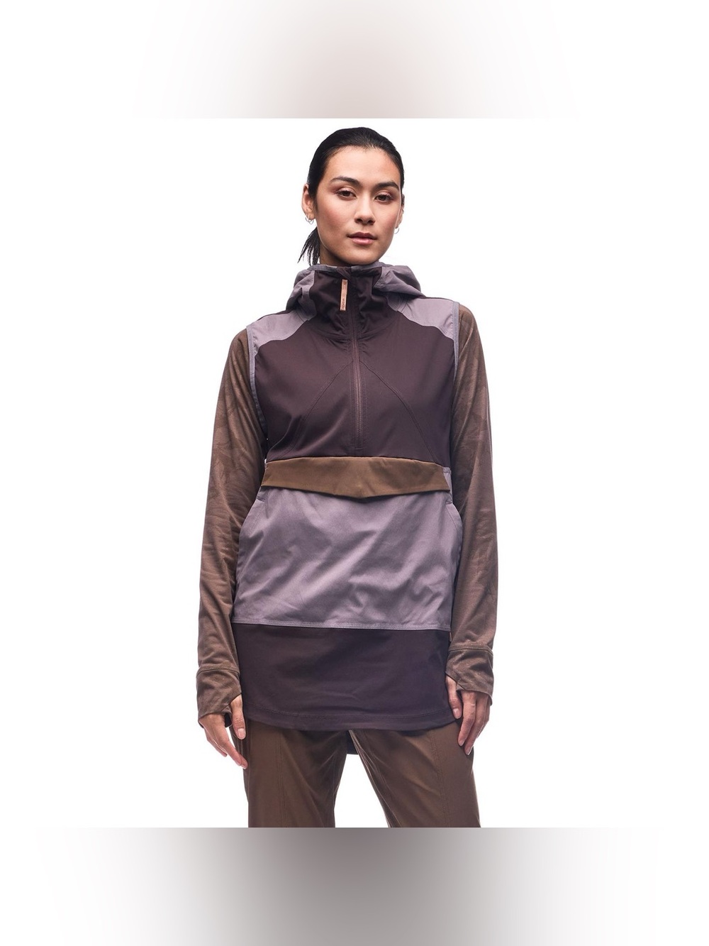 NWT! Indyeva Cangur Hooded Colorblock Pullover Tunic Vest w/Pockets Size Large